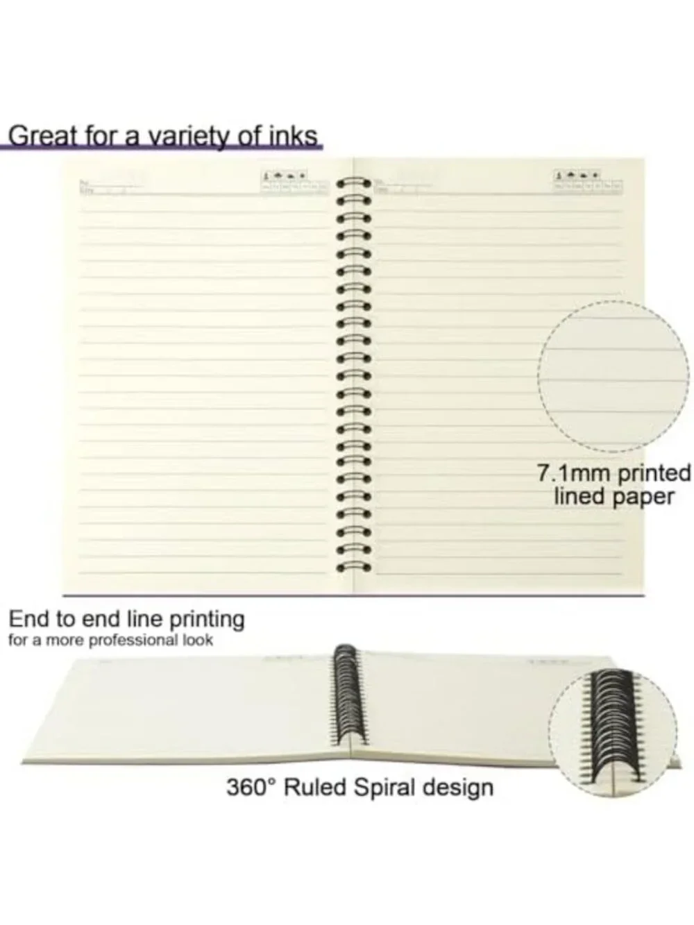 22 Pack A5 Spiral Notebooks - Kraft Cover, Back to School Journals, 50 Sheets